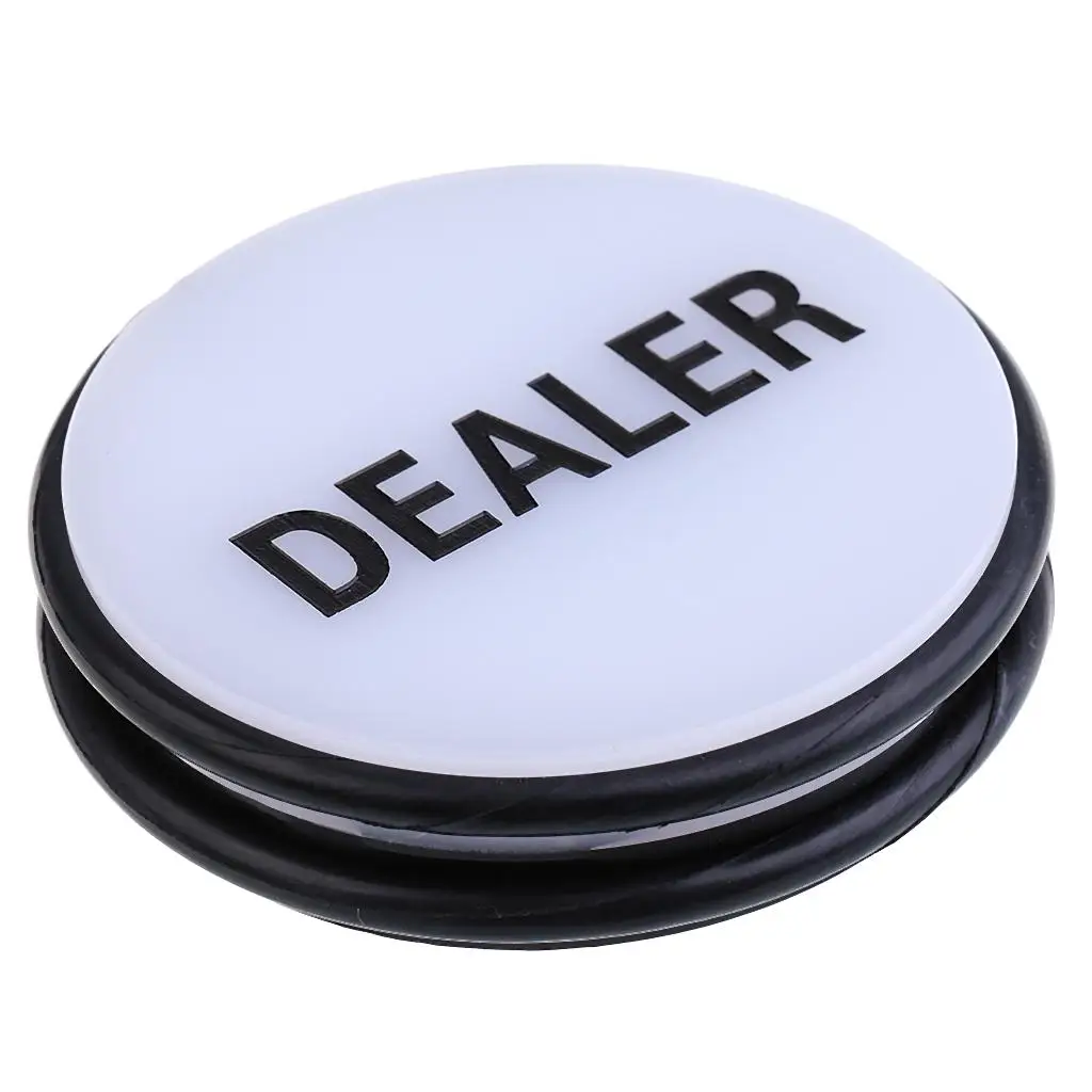 Acrylic 2 Sided White / Black Dealer Button Poker 3 Inches poker dealer button