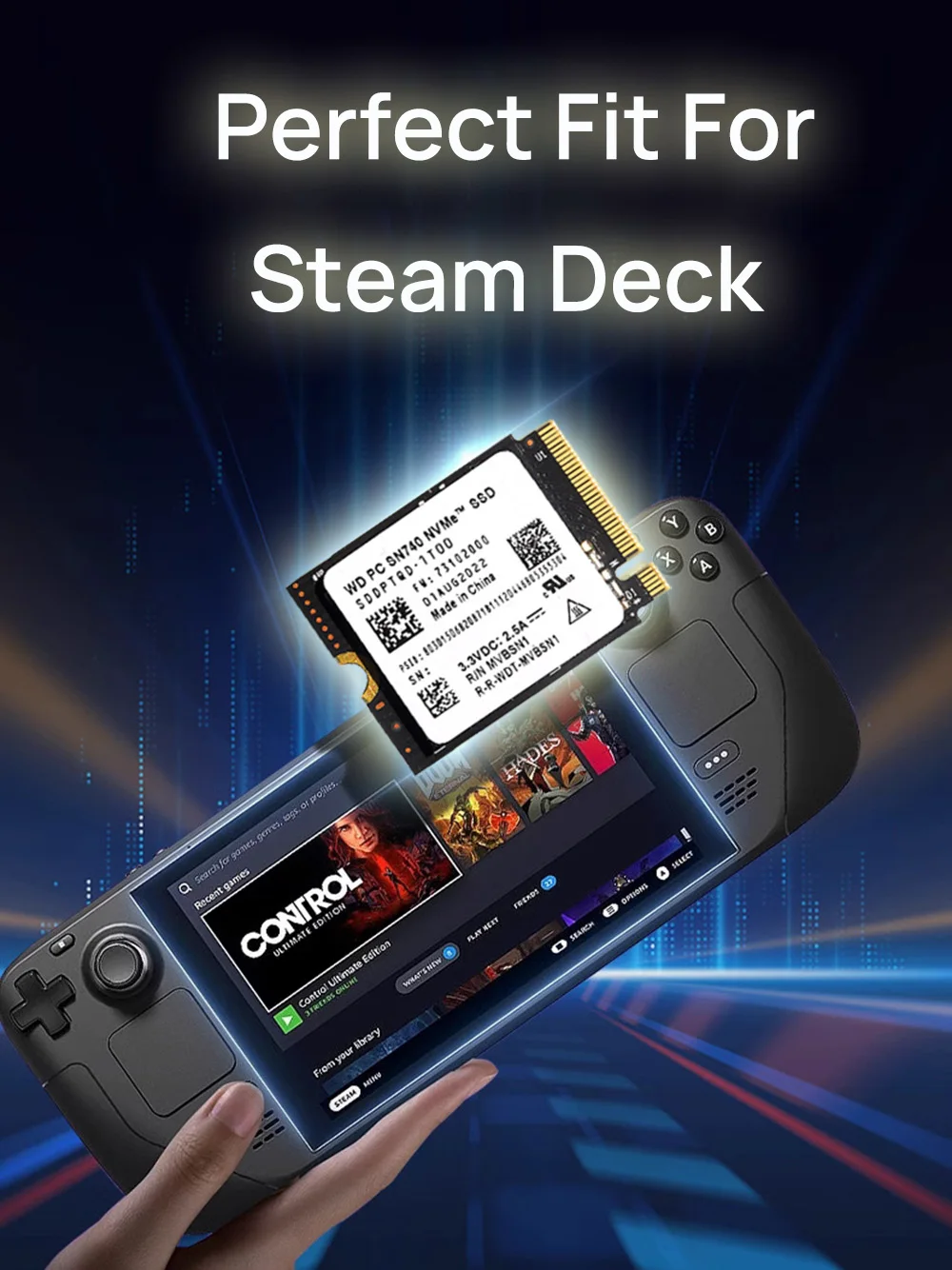 新品1TB 2230 SSD WD SN740 M.2 Steam Deck WD SN740 1TB M.2 2230 SSD NVMe PCIe For Steam Deck NVME