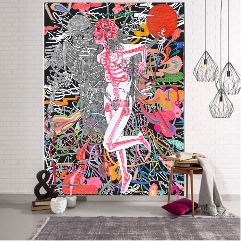 Fantasy illustration, personalized art background decoration, tapestry, bohemian hippie wall decoration, tapestry