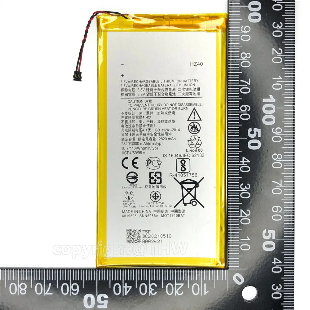 100% Original HZ40 3000mAh Battery For Motorola MOTO Z2 Play XT1710-08 XT1710 XT1710-06 XT1710-09 XT1710-11 Rechargeable Battery