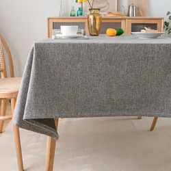 Elegant Waterproof Farmhouse Tablecloth - Soft, Anti-Shrink, and Wrinkle Resistant Decorative Fabric Cover - 140*190cm (Grey)