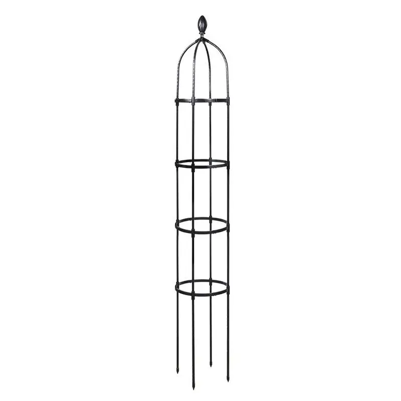 

Garden Obelisk Metal Trellis 3 Sizes PE Coating Steel Flower Support For Climbing Plants 12.5 Inch Diameter Metal Frame Cage For