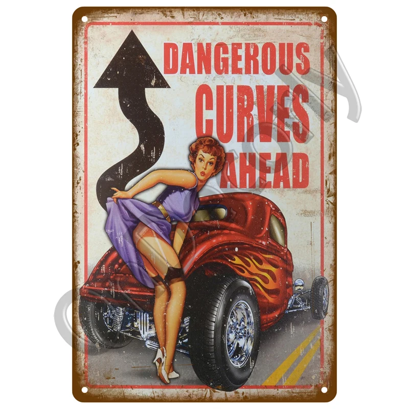 Wand Dekoration Retro Motor Öl Gas Racing Metall Zeichen Vintage Poster Für Eisen Platte Garage Mann Höhle Zubehör Zinn Zeichen Dekor – Detail 28