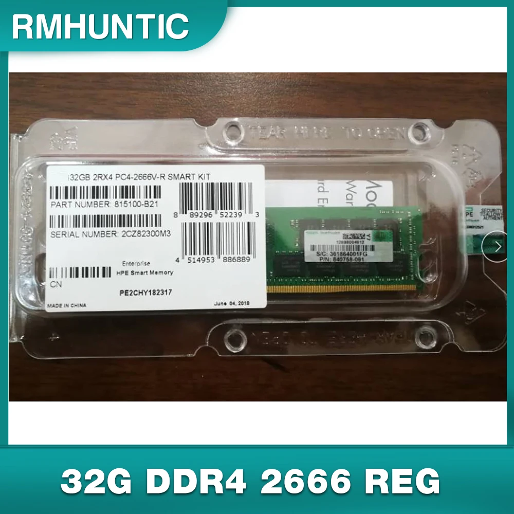 

1PCS 32G DDR4 2666 REG For HP Server Memory 815100-B21 850881-001 840758-091