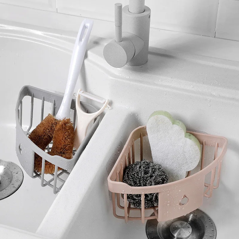 Kitchen Free Hole Shelf Bathroom Shower Shelf Corner Bathtub Wall Mounted Shelf Storage Rack Organizer Kitchen Accessories 4