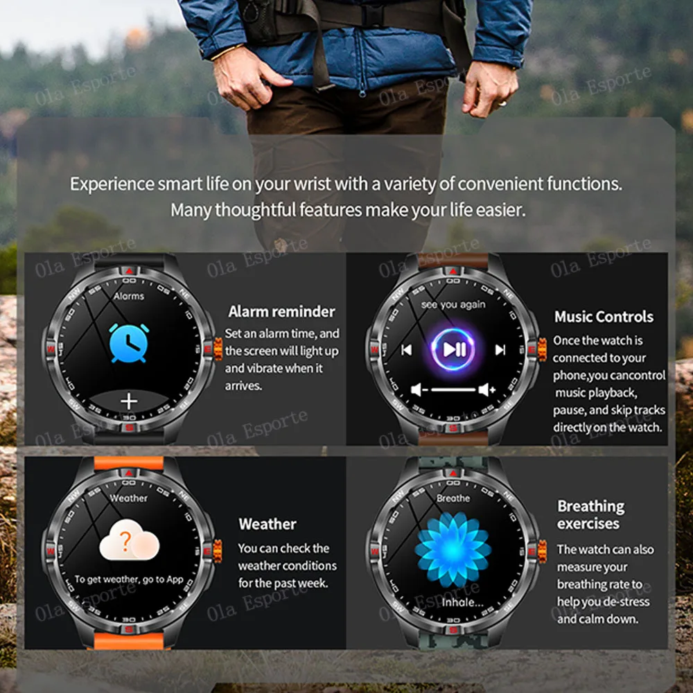 2026 New T-REX3 1000mAh Large Battery Durable Adult Smart Watch GPS Track Compass Waterproof Bluetooth Call Sport Smartwatch Men