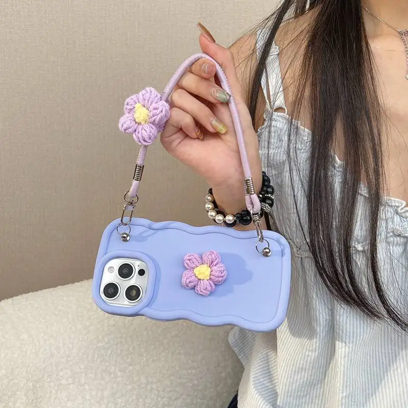 Furry Flower Rope Candy Wave Soft Phone Case