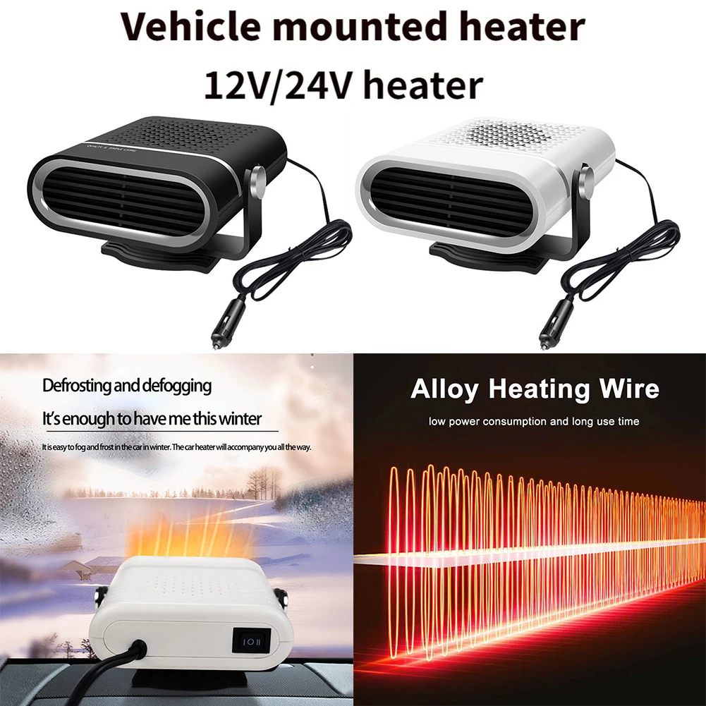 12 V/24V Portable Electric Car Fast Window Windshield Deing Defrost Fan Heating Dashboard Seat Heater_voghion.com
