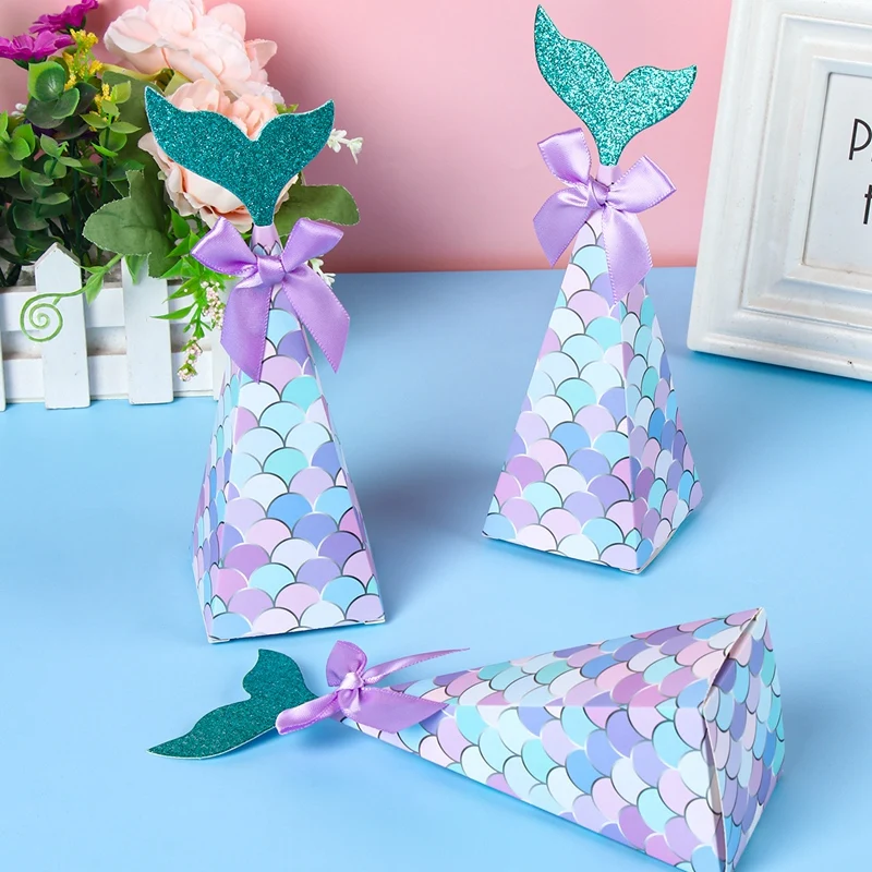 MyGiftHome 10PCS Mermaid Tail Candy Gift Boxes