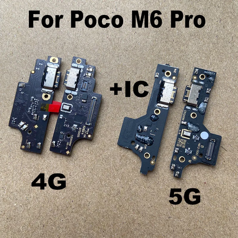 Per Xiaomi Poco M6 Pro scheda di ricarica USB connettore porta dock cavo flessibile parti di riparazione sostuzione 4G 5G  509