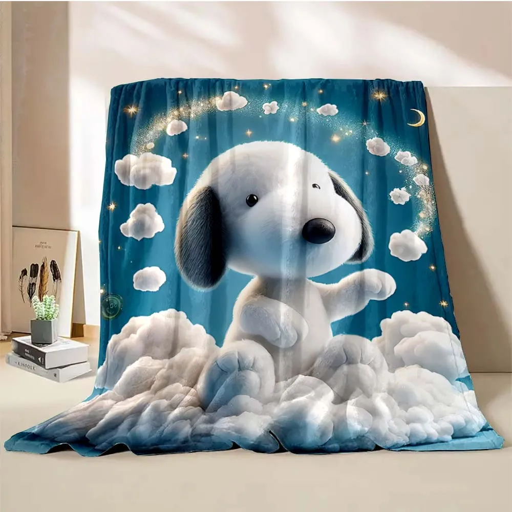 thumbnail image 1 of Manta de perro Snoopy americano, suave y esponjosa, con dibujos animados, tamaño king, de lujo, para niños y adultos, para sofá cama, regalo, 1 of 5