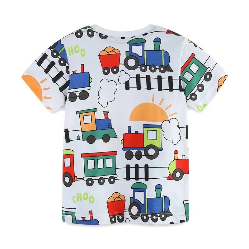 Jumping Meters 2-7T Boys Girls T Shirts Cars For Summer Baby Cotton Clothing Short Sleeve Kids Tees Tops Kids Shirts Clothing
