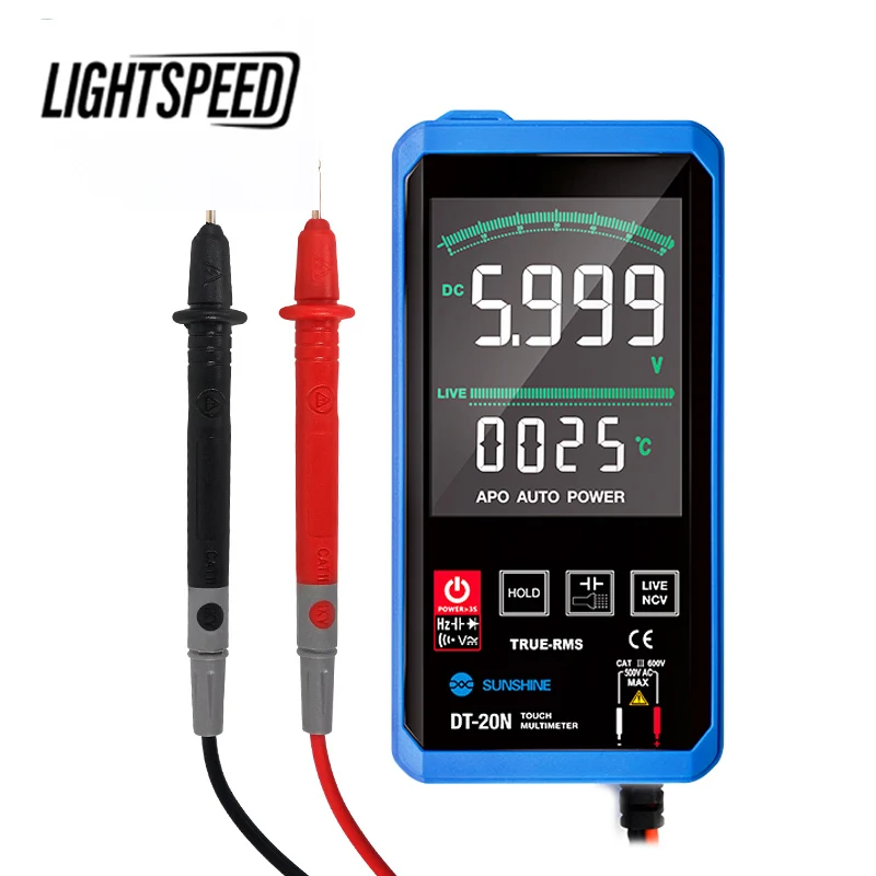 

Sunshine DT-20N Touch Multimeter High Precision Current Resistance Measuremet Short Circuit Test AC DC Voltage Tester