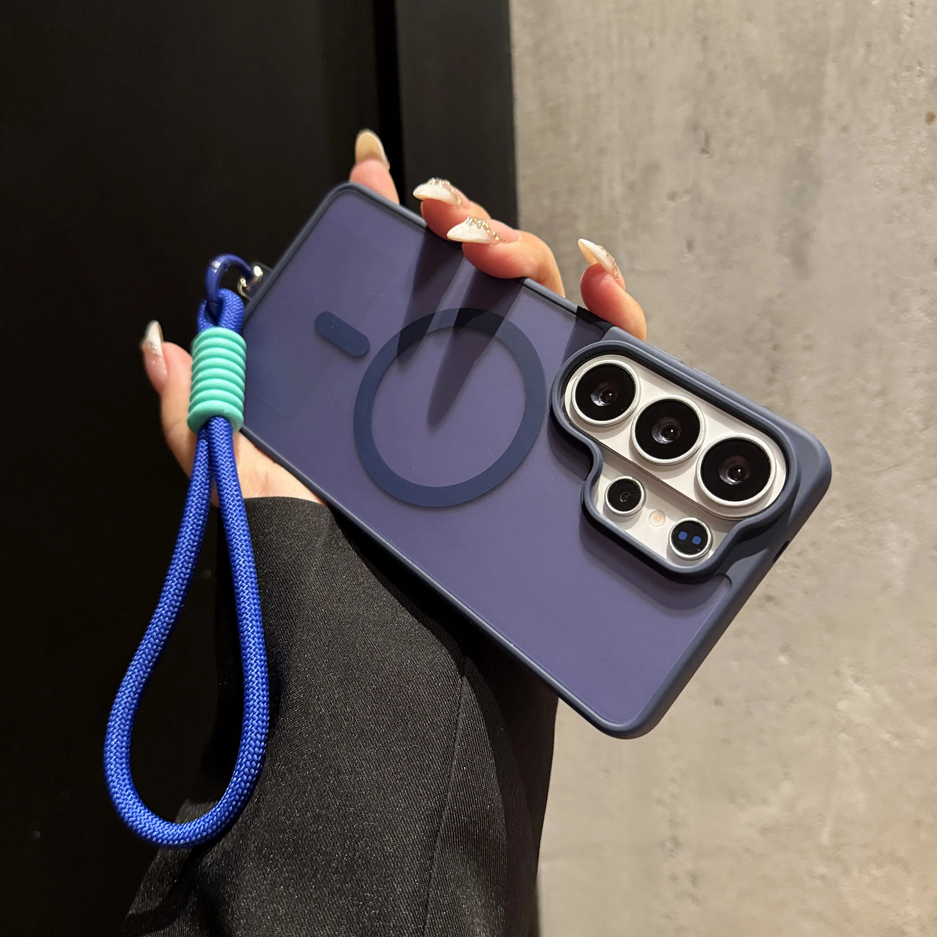 Magnetic Armor Wrist Strap Thin Phone Case with MagSafe Technology