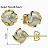 AAA + 8mm perle d'eau douce, boucles d'oreilles en forme de perle en cage plaquée or à la mode pour femmes boucle d'oreille en or pour femmes cadeau de mariage