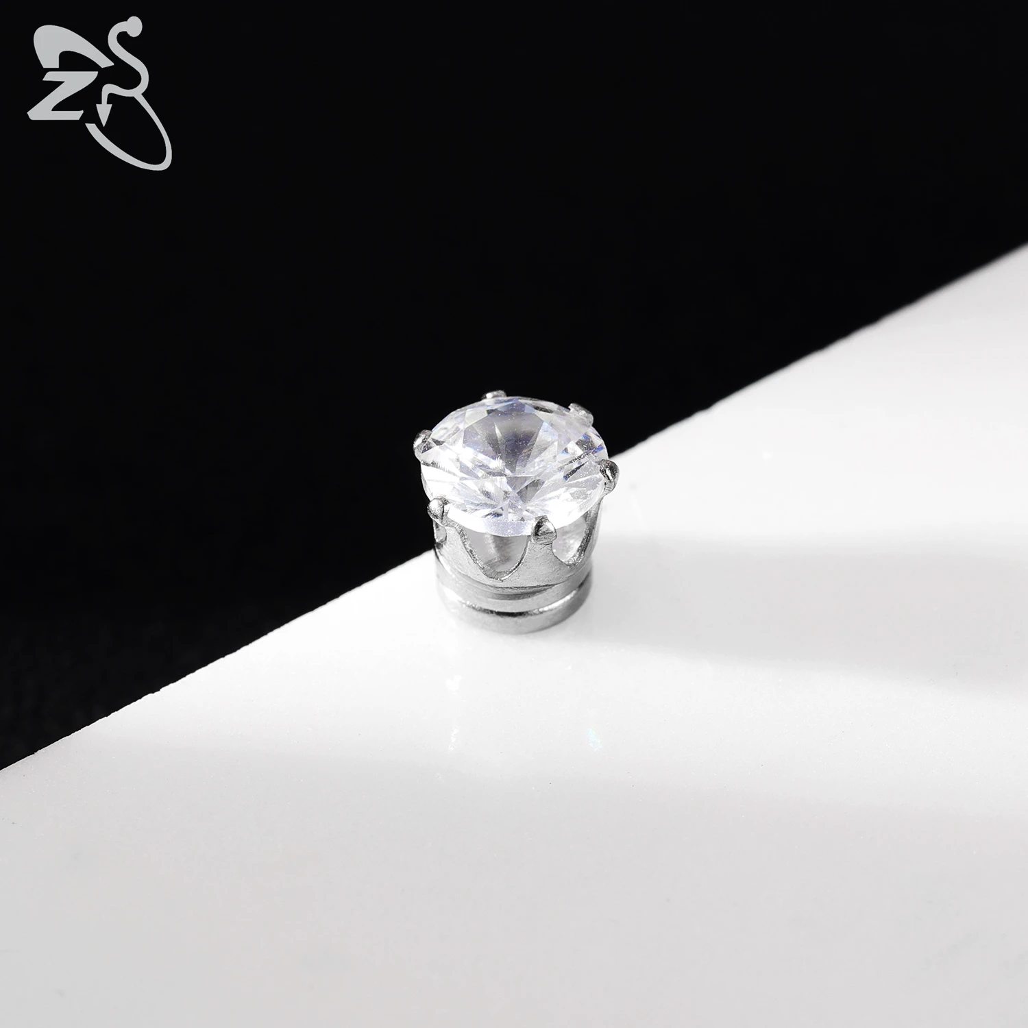 Magnetic Clip-on Earrings Star Heart Shape CZ Crystal Ear Clip No Piercing Ear Stud No Pierced Earring Jewelry 1 Piece 4-8MM