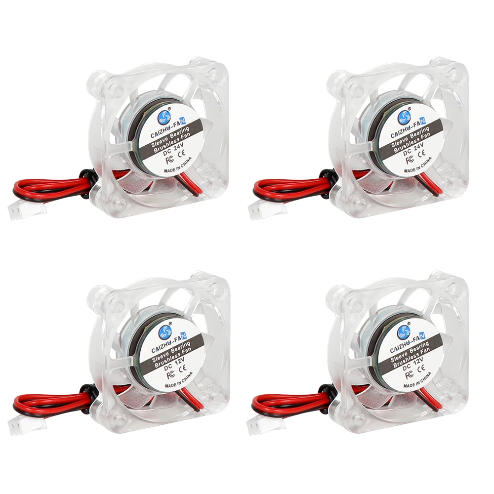 

Прозрачный вентилятор охлаждения для 3D-принтера, 4 шт., 4010 воздуходувка 40x40x10 мм, гидравлический подшипник, бесщеточные кулеры 12 В и 24 В постоянного тока для 3D-печати