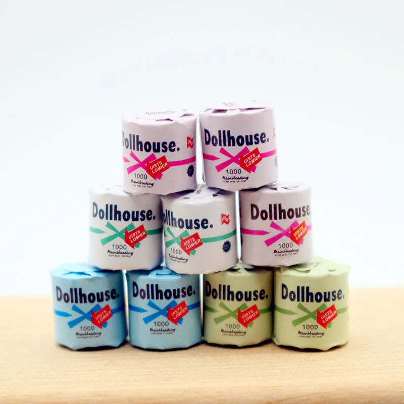 Description Picture 2 of item3pcs Dollhouse Paper Towel Tearable Mini Roll Toilet Paper 1:12 1:6 Miniature Model Scene Doll Accessories Home Decor Decoracion