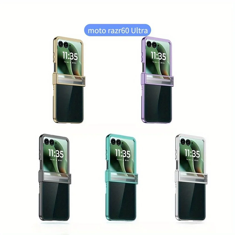Electroplated Transparent Hinge Protective Phone Case - Hard Shell Cover