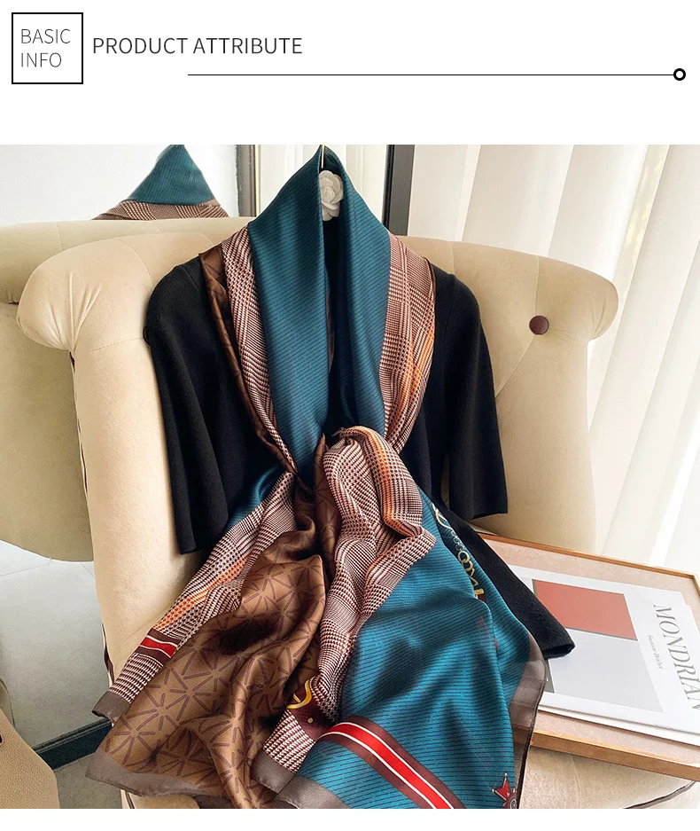 Silk Scarf Women's Spring and Summer Fashion Imitation Silk Travel Versatile Lightweight Air Conditioning Shawl_voghion.com