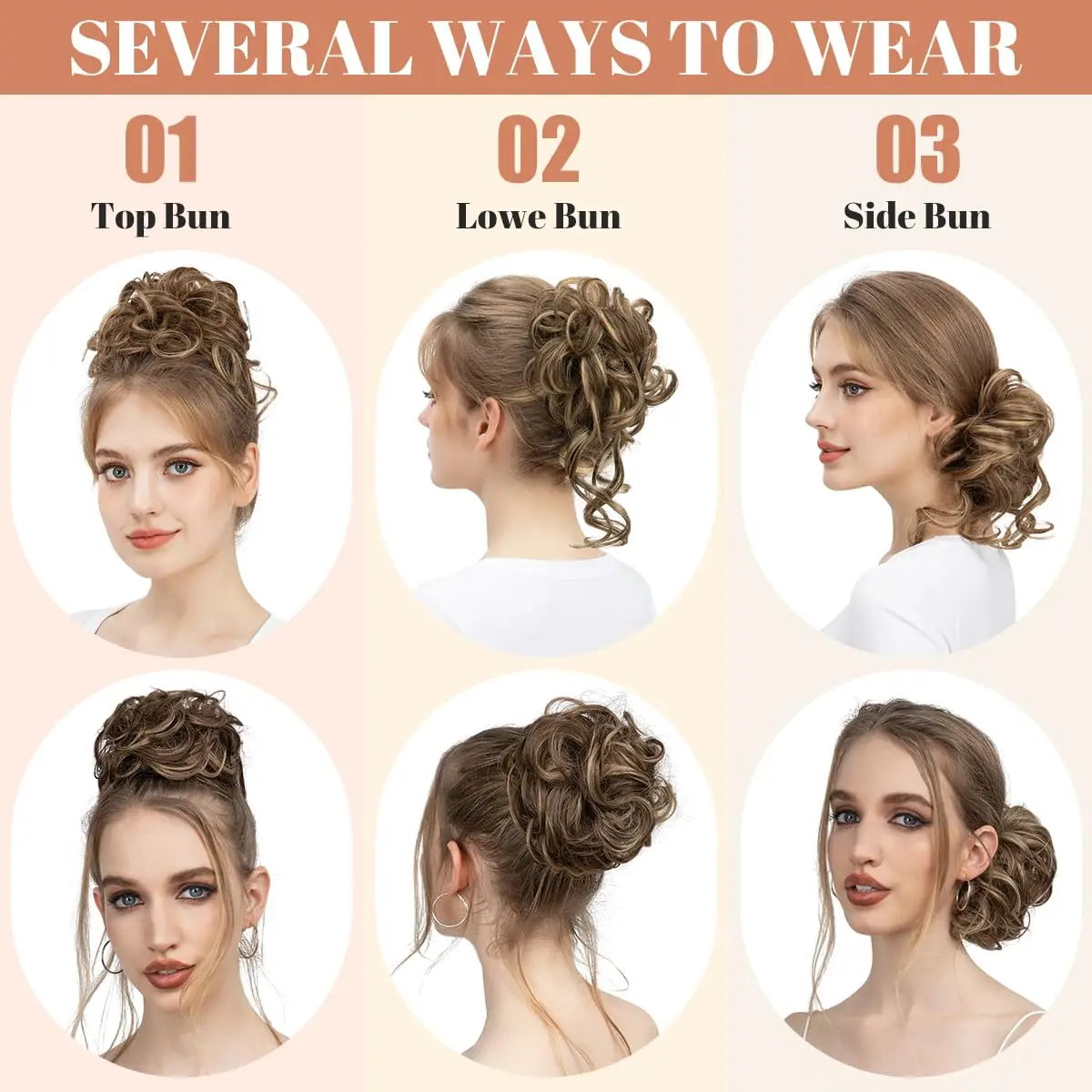Synthetic Hair Bun for Women: Elegant Messy Curly Style, Fluffy & Easy to Use with Elastic Band. Suitable for Daily Use - 6