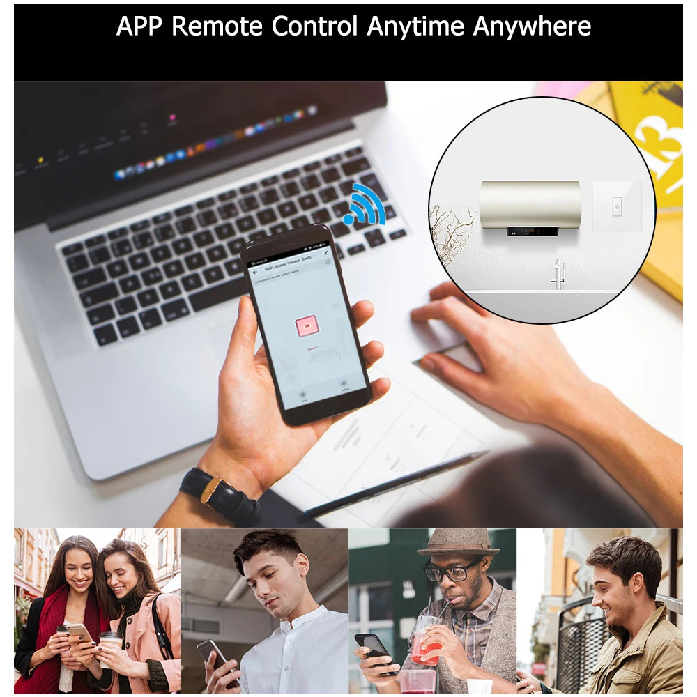Tuya-Ʈ Ϸ ġ 20A 4400W Wifi ȸ ܱ, ¼    ˷  Ȩ ø Բ ۵