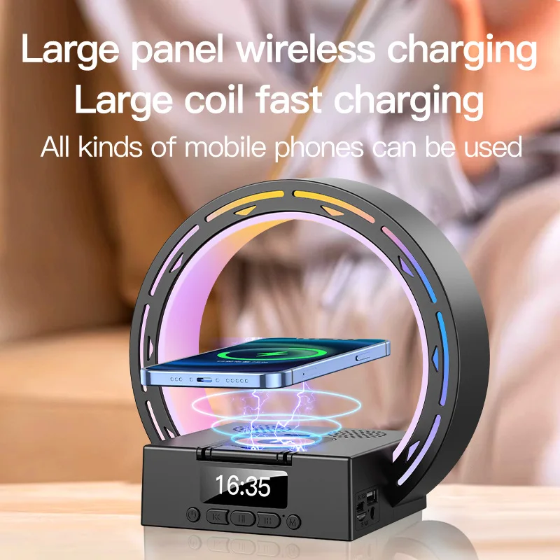 in Bluetooth Speaker Wireless Charging Bedside Lamp With Alarm