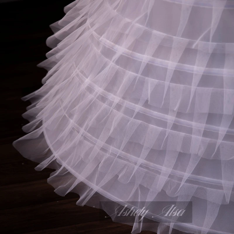 Ashely Alsa Stock Long 1.15m X Diameter 1.35m Wedding Dress Petticoat Big Ball Quinceanera Dress Skirts Crinolina Para Vestido