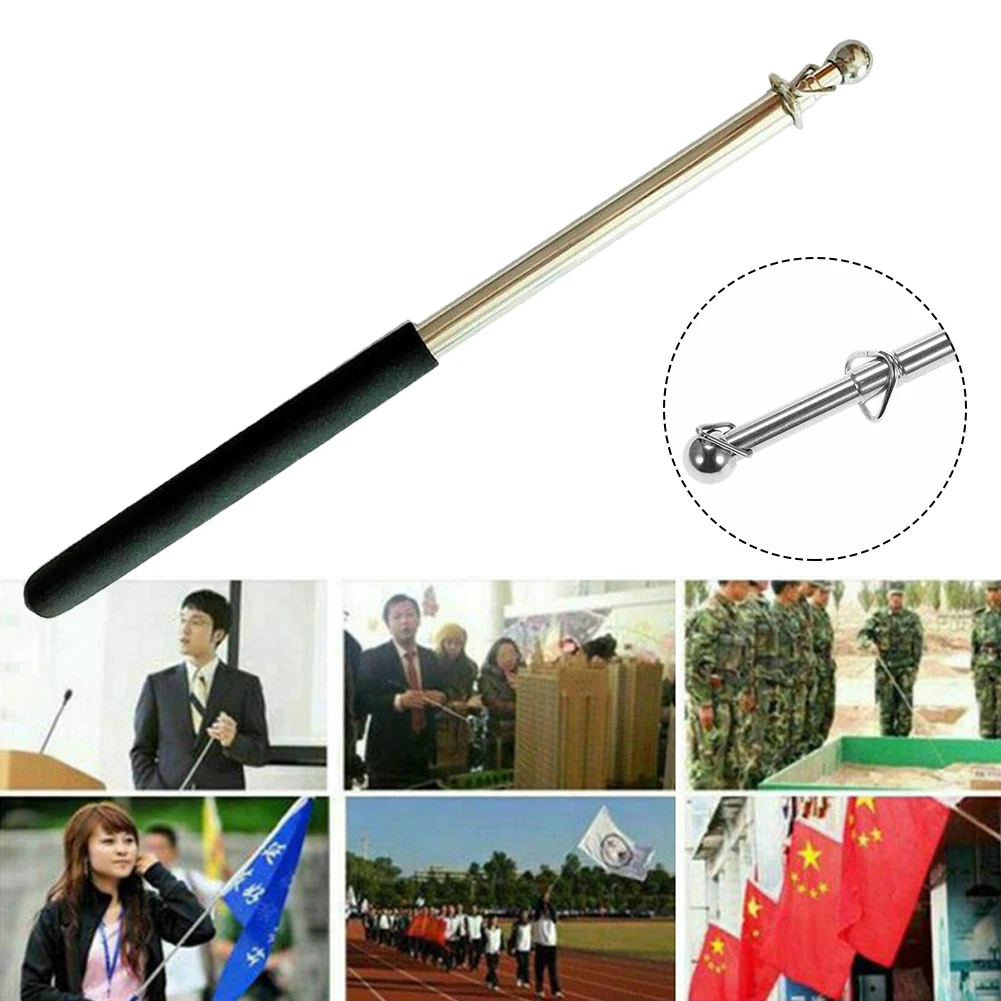 

1.6M Telescopic Stainless Steel Carp Flagpole For Banner Flag Collapsable Pole Guide Pole Windsock Extendable Poles Pointer