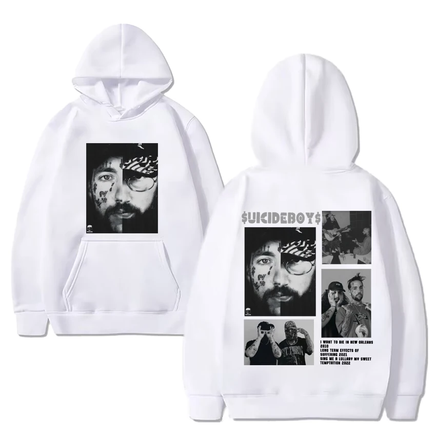 Suicideboys group G59 Tour Double Sided print Hoodie Men Women Hip Hop vintage streetwear Unisex Fleece Long sleeve Sweatshirt