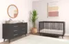 Convertible Crib Dresser Set Pine Wood 4-in-1 Toddler Full Size Bed Nursery Furniture Solid Non-Toxic Finishes 1