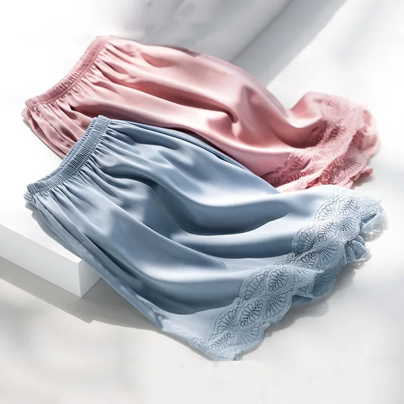 Women Satin Silk Shorts Female Safety Shorts safety shorts safety pants women shorts underwear Summer Loose Homewear Underwear Pajamas