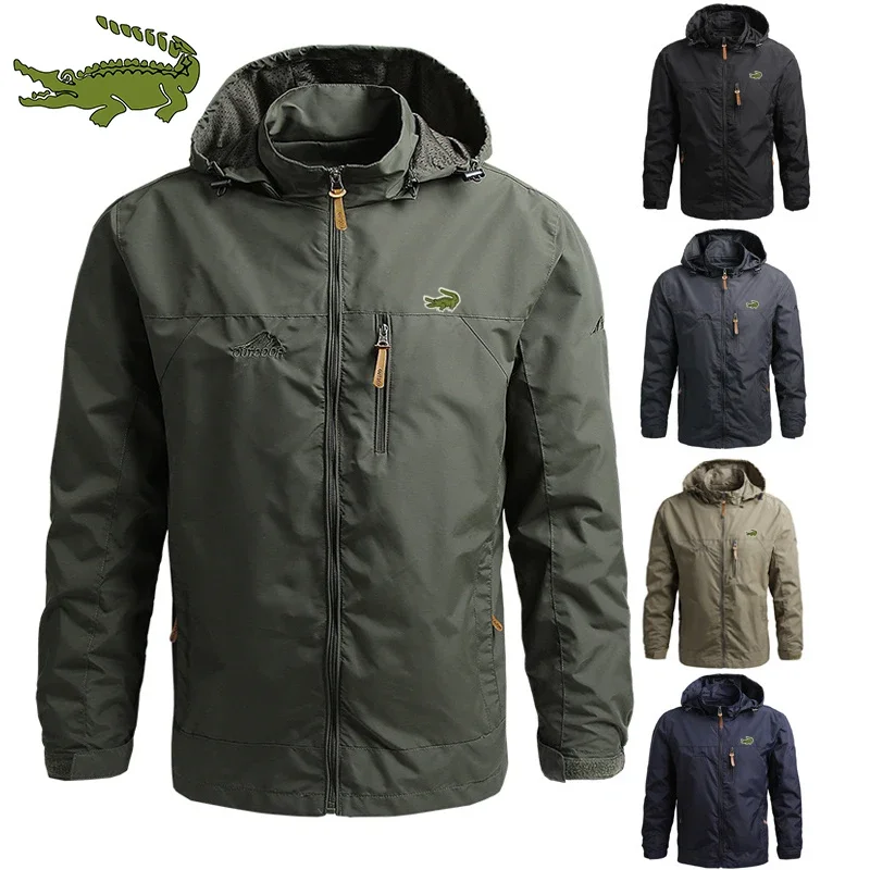 

New CARTELO Embroidery Outdoor Mountaineering High Quality Men's Storm Suit Zipper Hooded Jacket Rainproof Jacket Sports Jacket