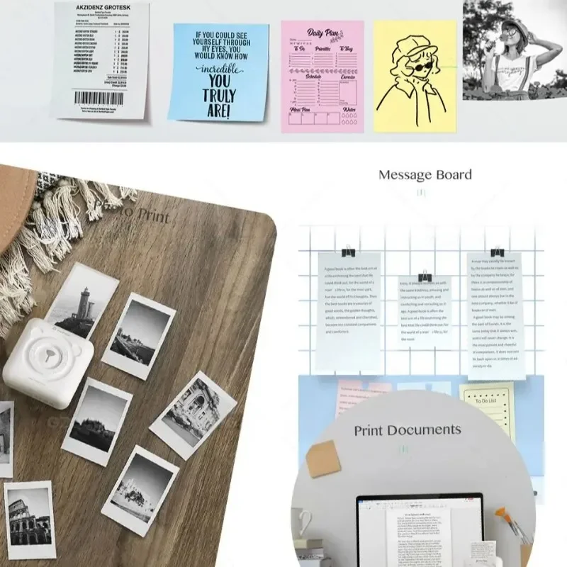 Camera Printer Paper Refill 6Rolls 57x30mm Self-Adhesive Sticker Paper Roll Thermal Paper for Mini Mobile Instant Camera Printer