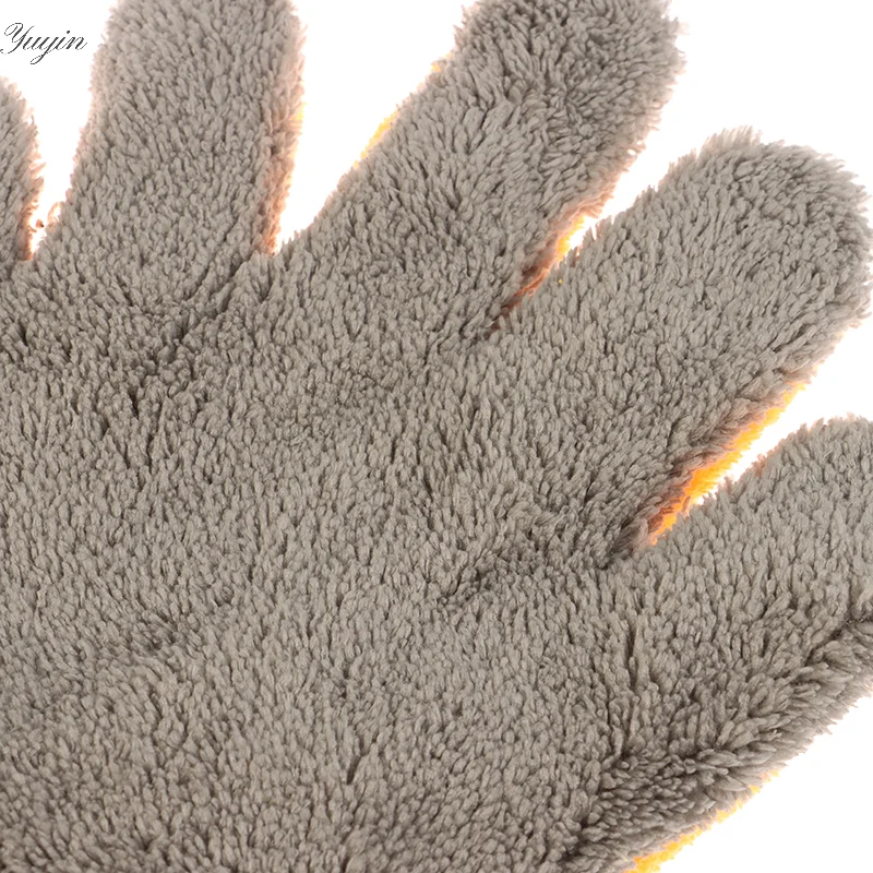 5-Finger Car Washing Glove Double-Faced Microfiber Auto Cleaning Mitt Scratch-Free Soft Car Care Detailing Wash Gloves