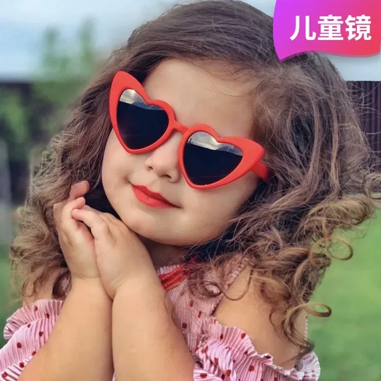Children Sunglasses Kids Sunglasses Heart-shaped UV-proof Korean Version Outdoor Leisure
