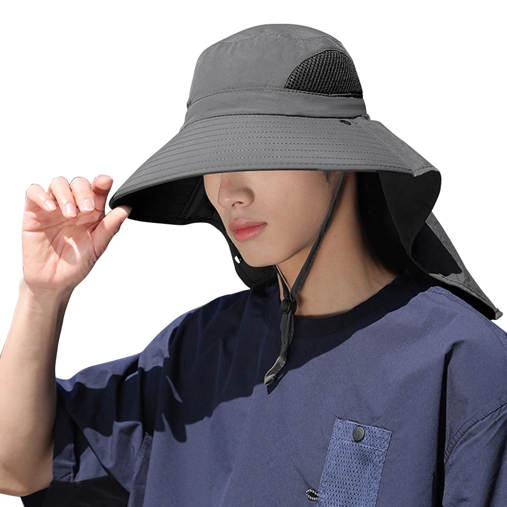 Description Picture 6 of itemOutdoor Fishing Hat Visor Bucket Hat Detachable Face Mask Sun Protection Hat with Neck Protection Wide Brim for Summer