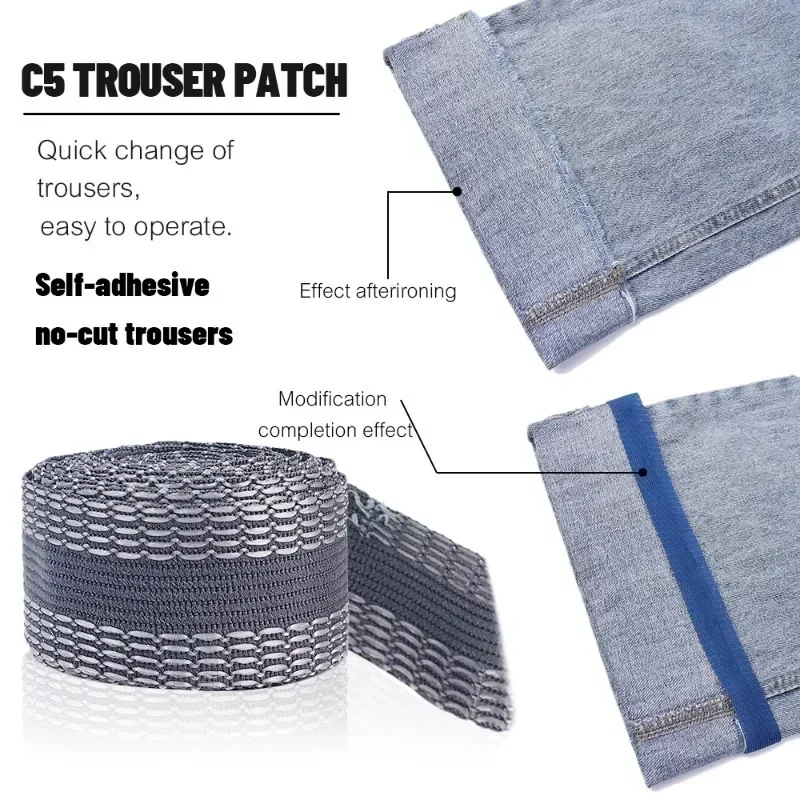 Self-Adhesive Pant Paste Tape Trousers Pants Edge Jeans Clothes Length Shorten Repair Iron-On Hem Tapes DIY Sewing Accessories