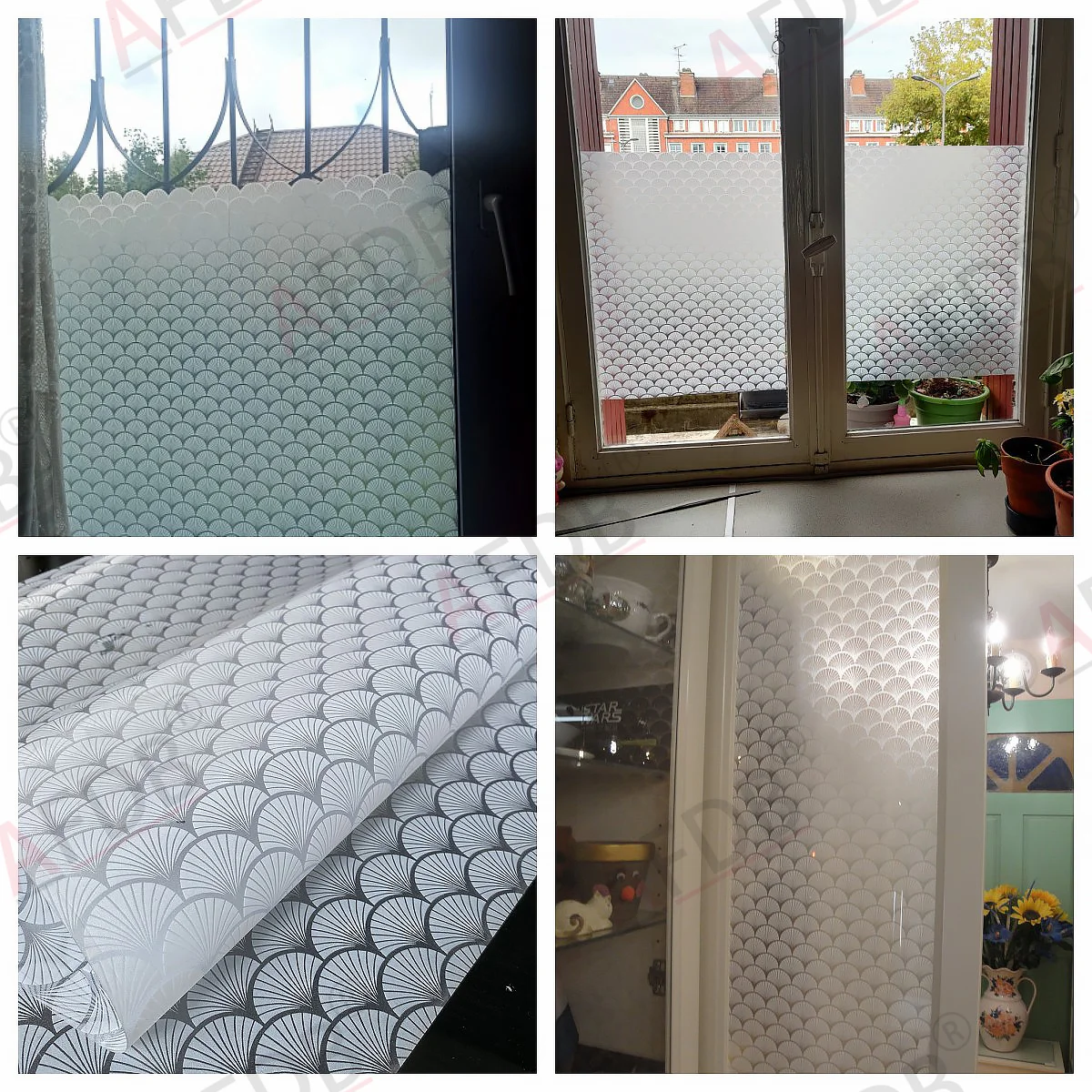 Window Film Privacy, Stained Glass Film, Frosted Opaque Glass Clings, Sun Blocking Vinyl Window Stickers for Door Home Office