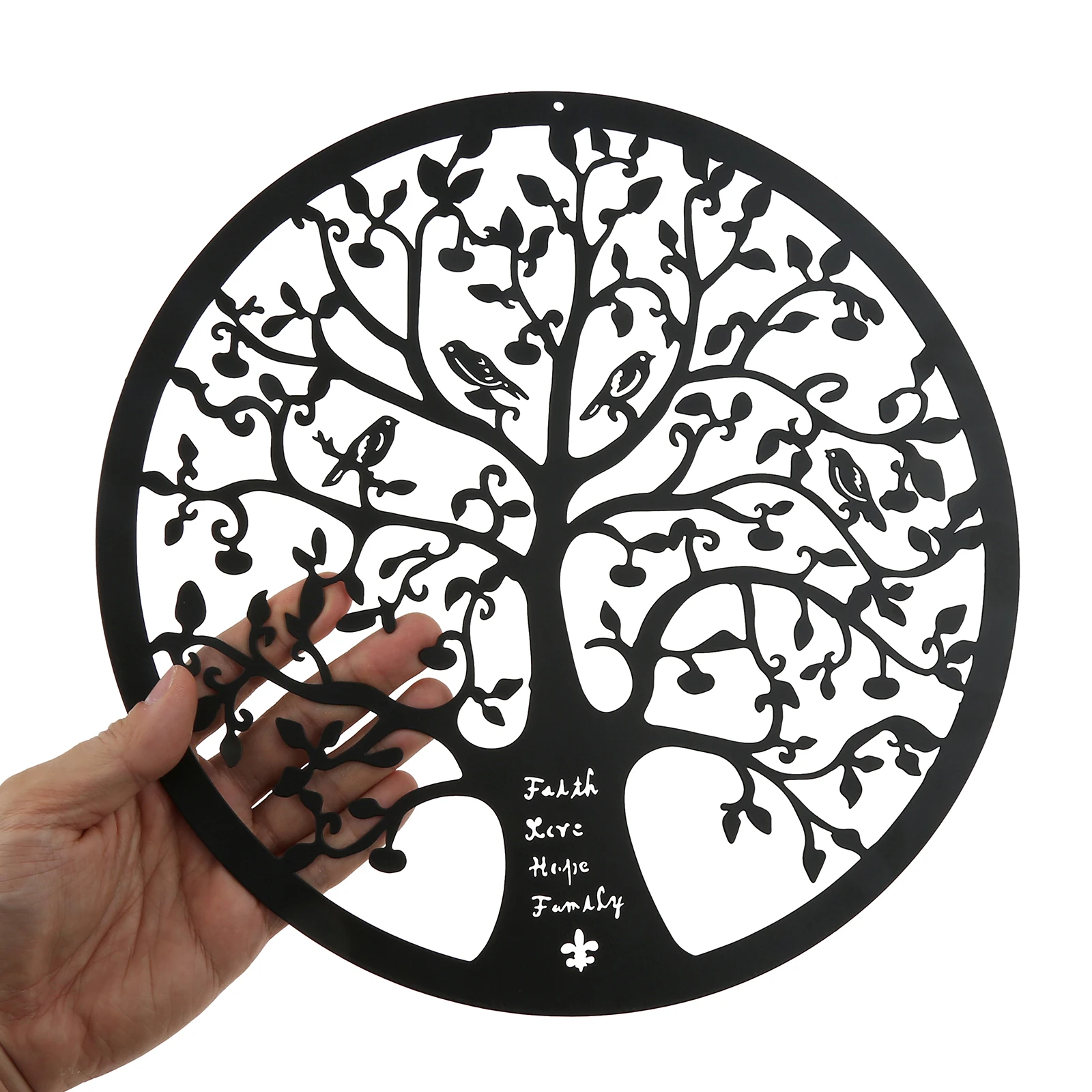 3DRoundWallHangingDecorationsTreeOfLifeIronArtHomeHanging