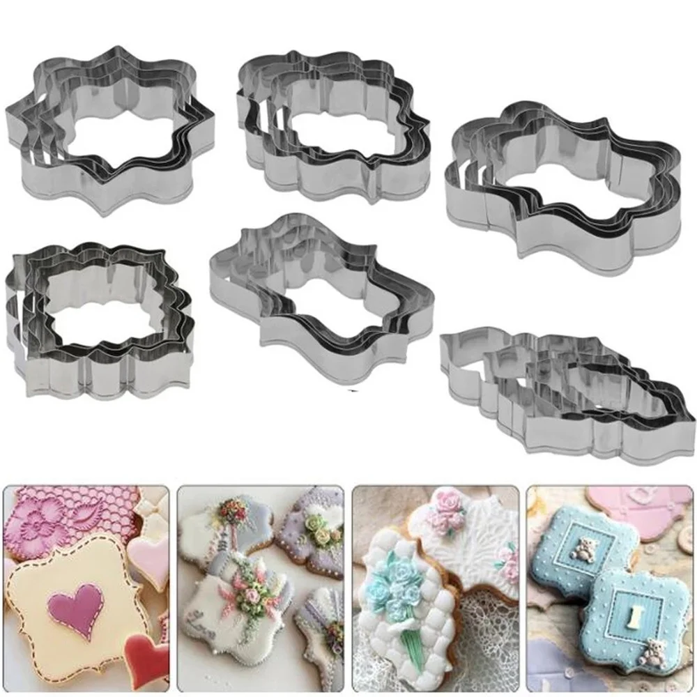 4PcsDiamondshapedSquareRectangularStainlessSteelBiscuitCutting