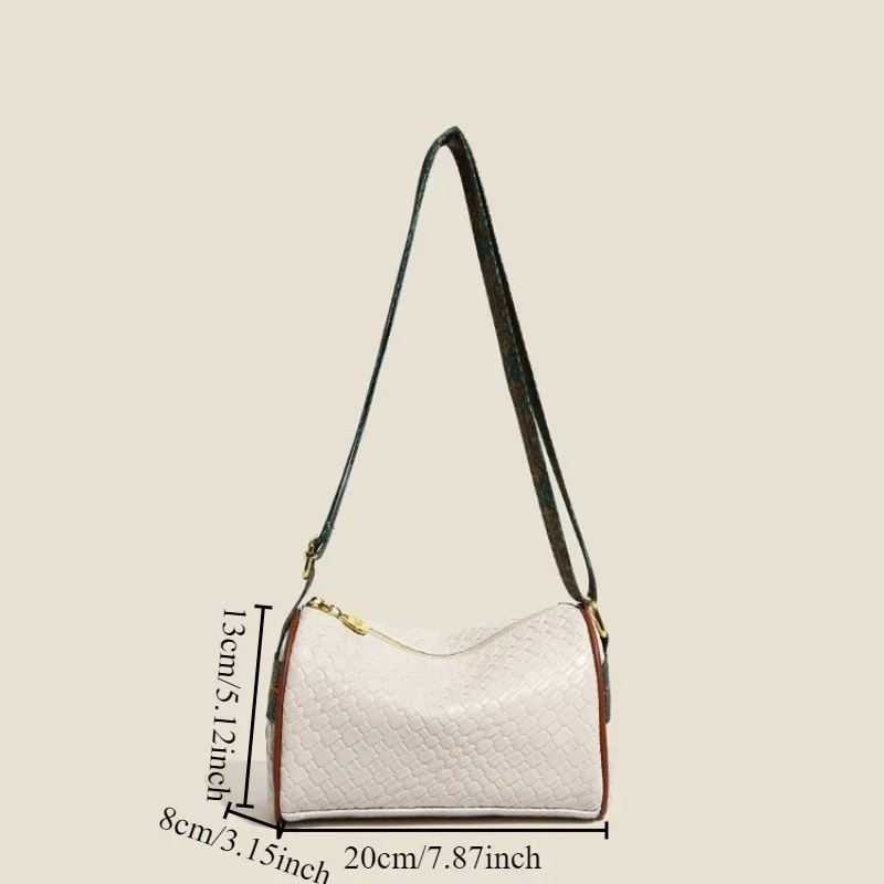 Stylish Weaving Pattern PU Leather Shoulder Bag, Elegant Fashion Pillow Crossbody BagS for Woman Classic Chic Handbag and Purse