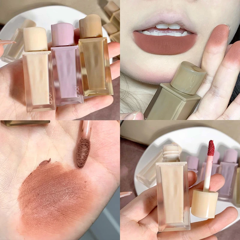 Lucidalabbra Impermeabile 8 Colori Nude Brown Matte Liquid Lipstick Lasting Antiaderente Cup Women Red Lip Tint Velvet Lip Glaze Cosmetic