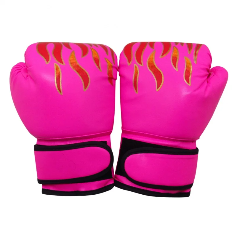 2pcs Kids Boxing Gloves Breathable Sparring Flame Training Gloves 