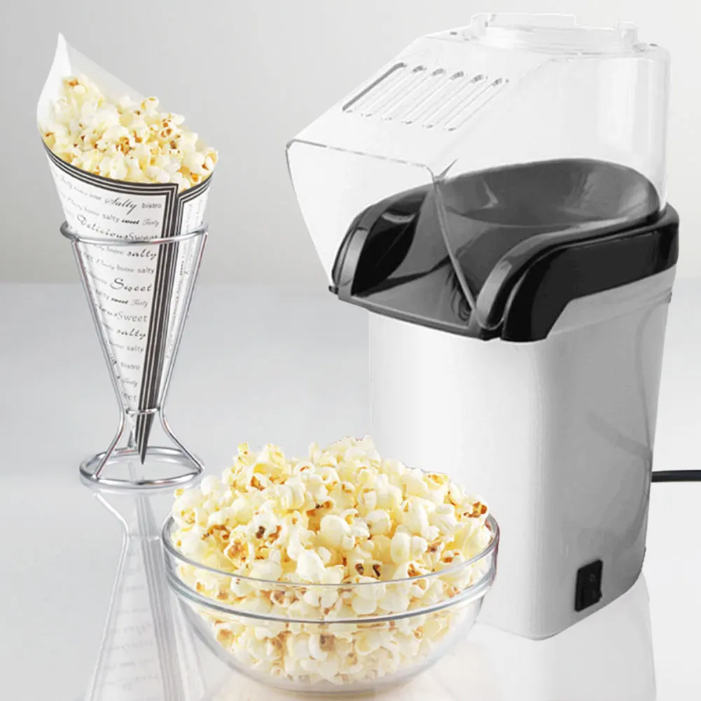 Automatic Stirring Popcorn Maker Popper, Electric Hot Oil Popcorn Machine  with Measuring Cap & Built-in Reversible Serving Bowl - AliExpress