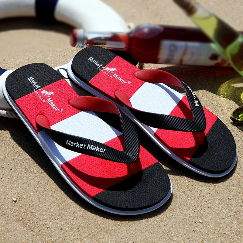 

Men's Waterproof and Odor-proof Beach Sports Personalized Rubber Eva Flip-flop Simple and Durable Mens Shoes Slippers WOmen