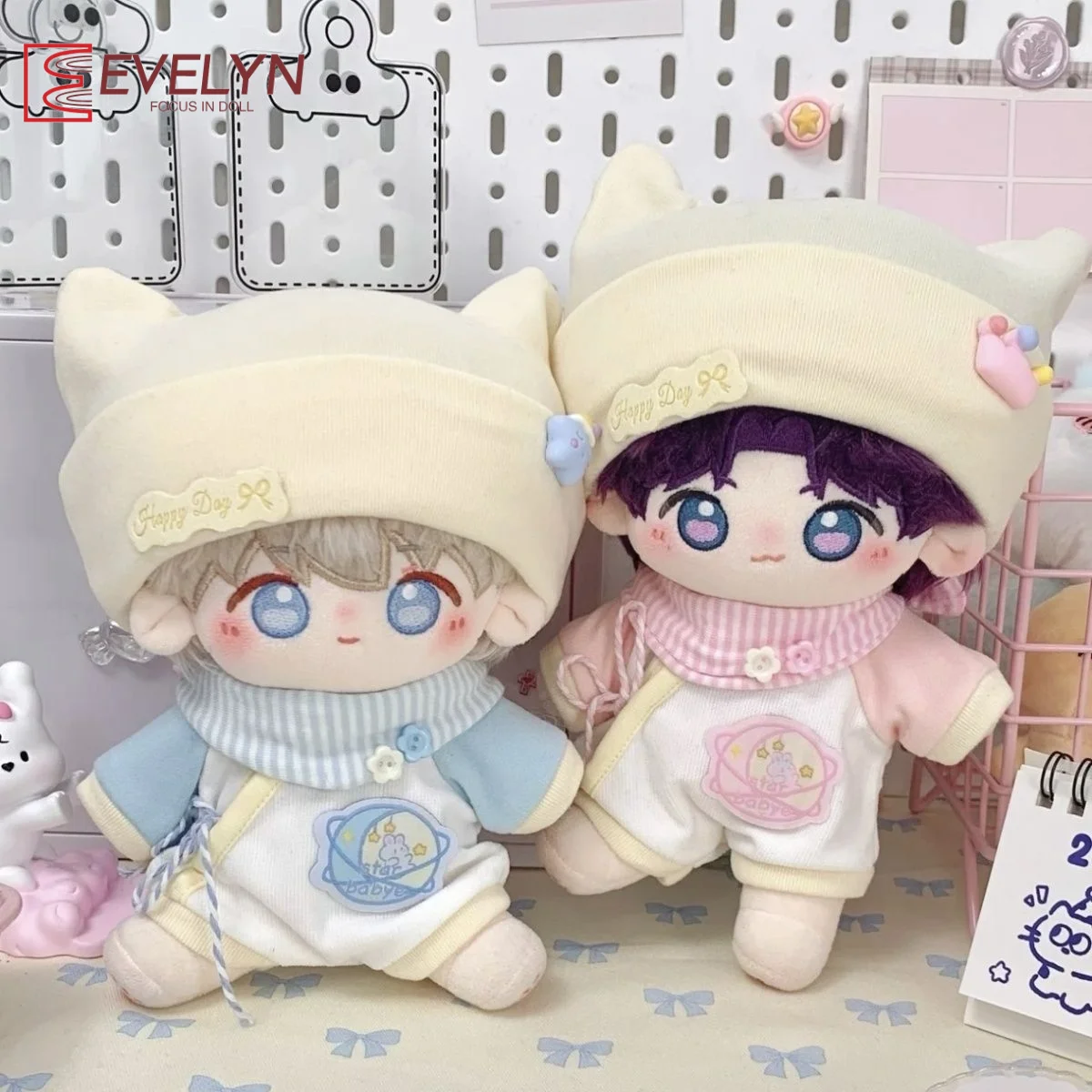 Evelyn 20cm Cotton Doll Clothes Love and Deepspace Xavier Zayne Rafayel ralayo Sylus Sitting Posture Cotton Doll Cute Pajamas