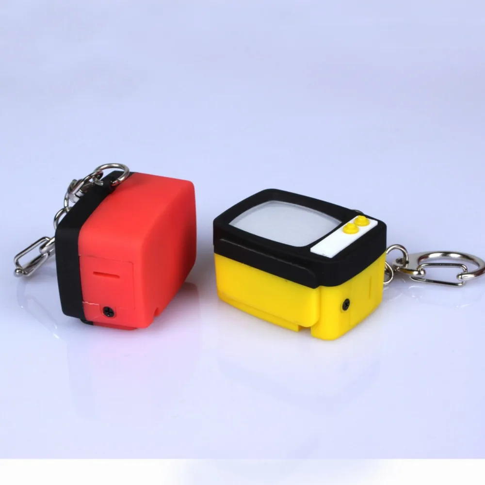 Creative TV-Shaped LED Keychain - Cute Mini Toy with Sound & Light Emission, Unique Novelty Gift
