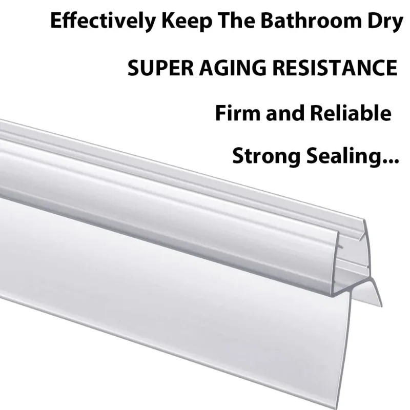 Shower Door Seal Strip PVC Frameless Shower Door Bottom Seal Drip Stripping Sweep Water Blocking Strips shower door seal