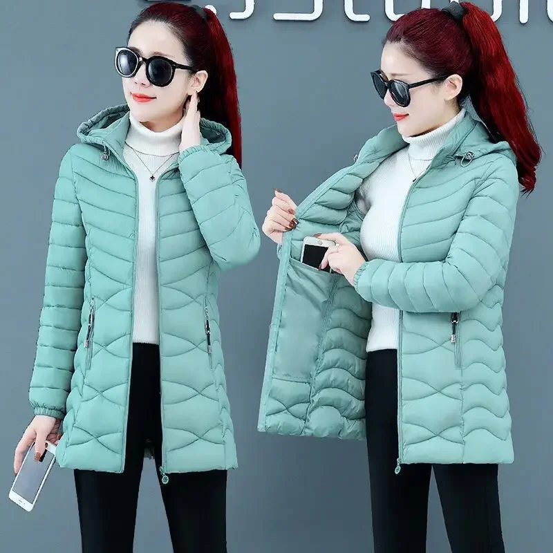 

Women Jackets Coats Winter Solid Thick Parkas Woman Clothing Hot Sale Hooded Zipper Warm Fashion Long Overcoats Female Clothes K